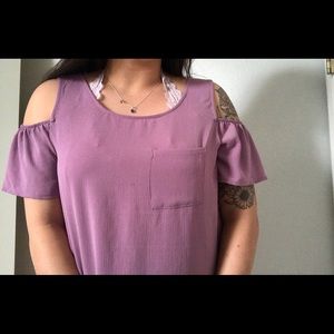 Cute Blouse with Cut-Out Shoulders